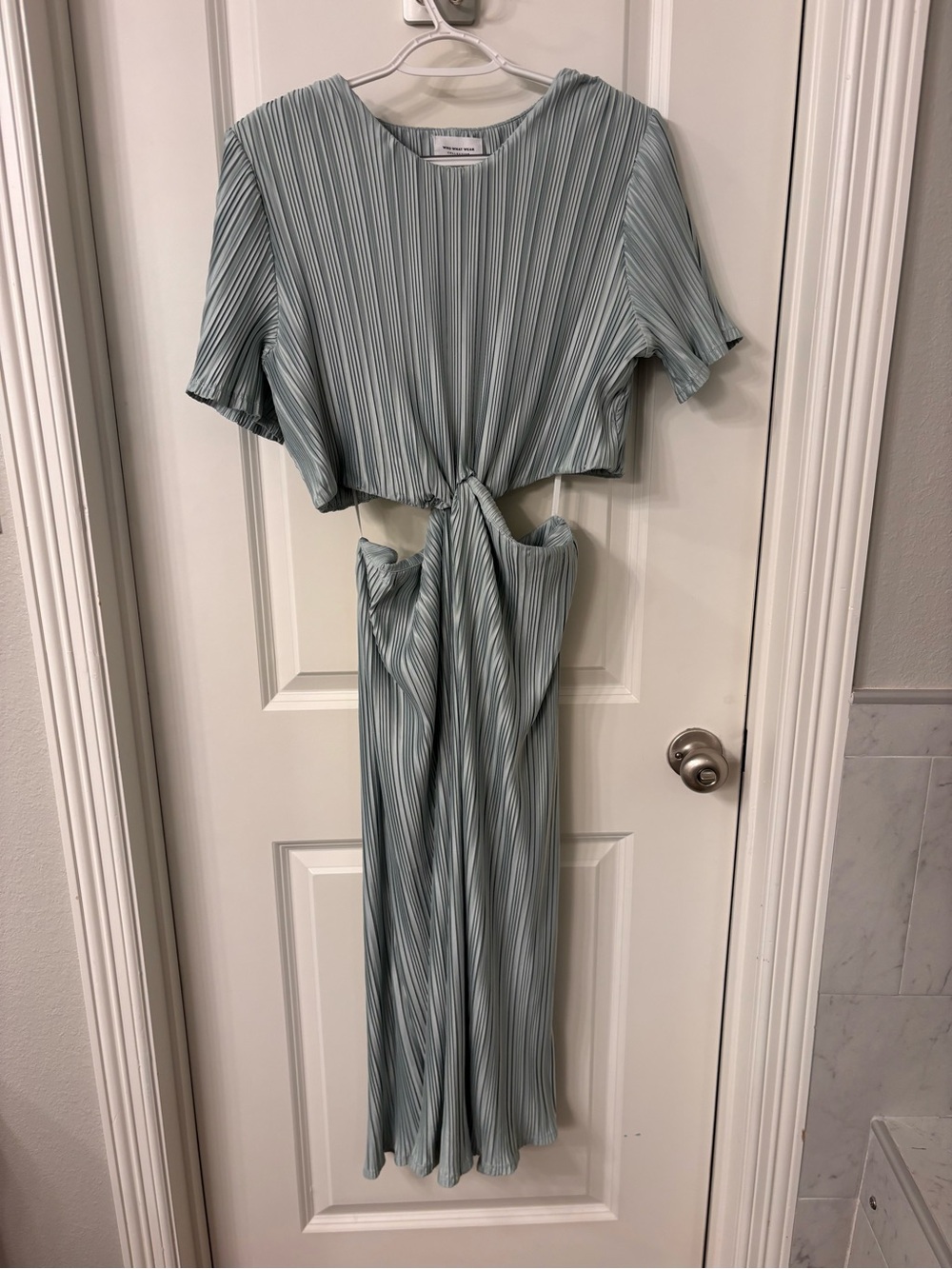 Who What Wear The Collection Tie-Front Dress in Light Sage